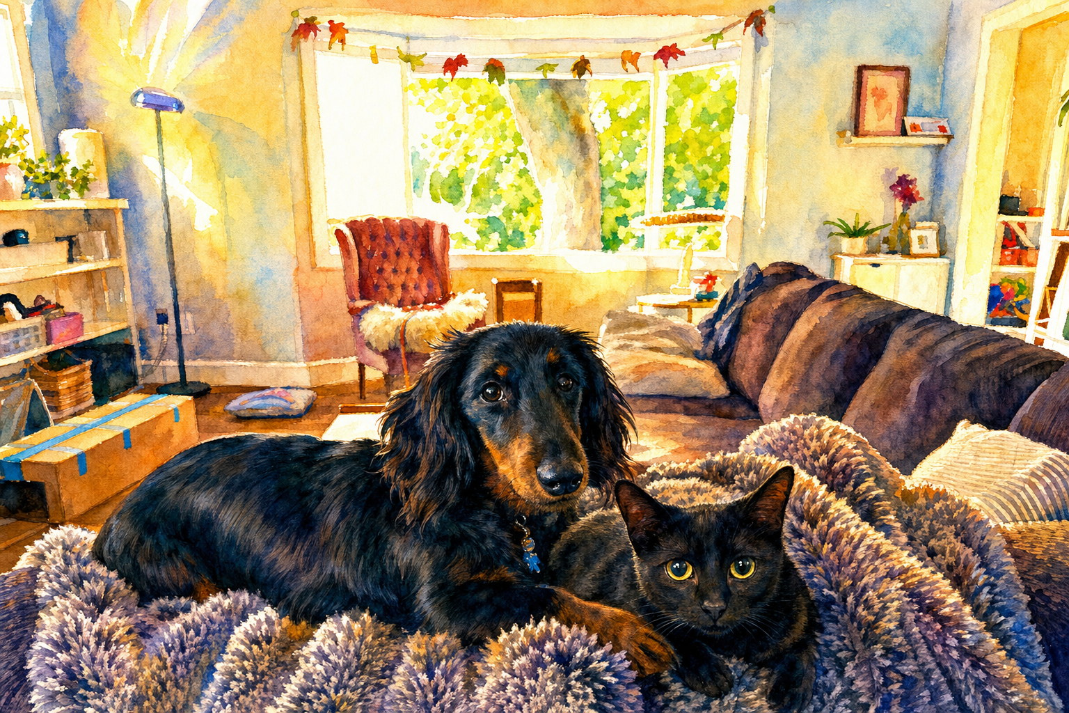 The dog knows the rent is due; the cat has already accepted this.