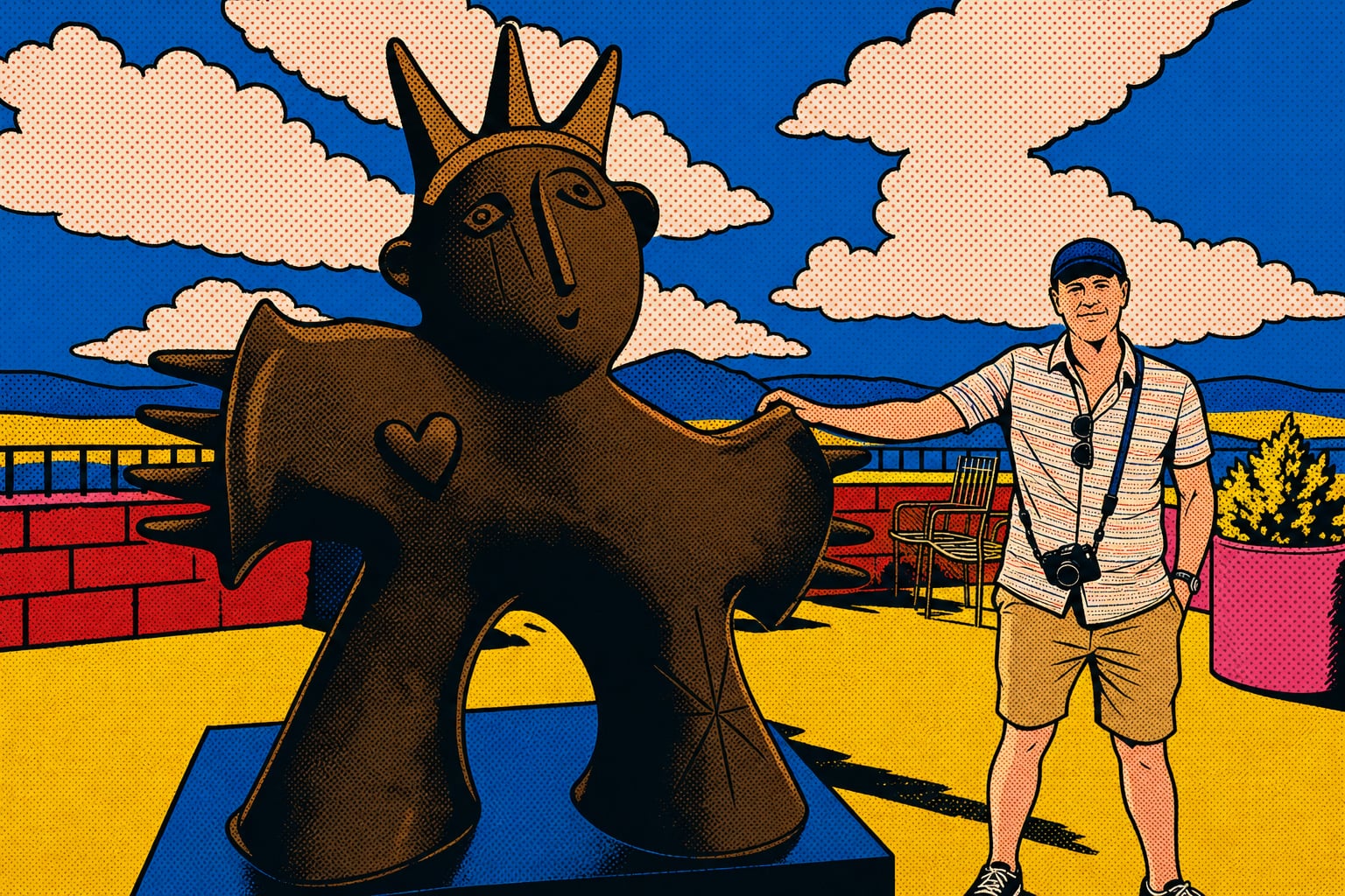 The beast wears a heart; the man wears the camera that proves he was here.