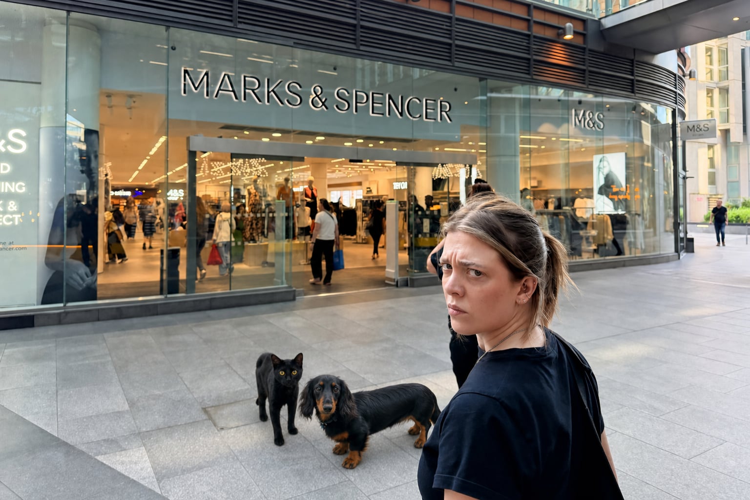 She waits with two small judges while Marks & Spencer decides her worth.